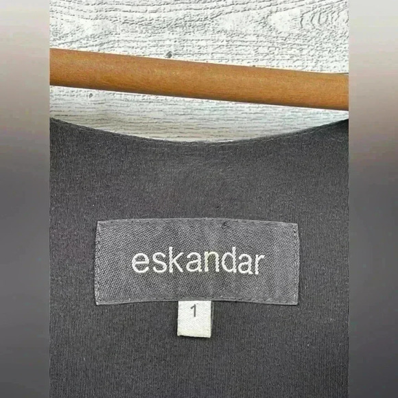 Eskandar CHEVRON Shibori Silk Double Layer Pinny Dress Size 1 - Picture 5 of 10